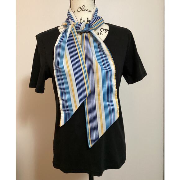 Vintage Scarf Charlie by Revlon Perfume Rectangle Sash Tie Belt Striped USA - Picture 2 of 9
